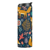 Farbenfrohe Muster mit Fuchs, Muster, Wald, Fall Thermosbecher (Nach links gedreht)