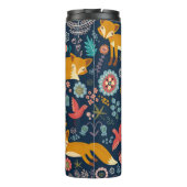 Farbenfrohe Muster mit Fuchs, Muster, Wald, Fall Thermosbecher (Rückseite)