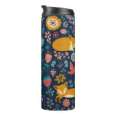 Farbenfrohe Muster mit Fuchs, Muster, Wald, Fall Thermosbecher (Nach rechts gedreht)