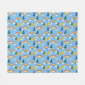 Farbenfrohe Muster mit Regenbogen und Bäumen Fleecedecke (Vorderseite (Horizontal))