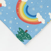 Farbenfrohe Muster mit Regenbogen und Bäumen Fleecedecke (Ecke)