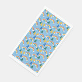 Farbenfrohe Muster mit Regenbogen und Bäumen Serviette (Ecke)