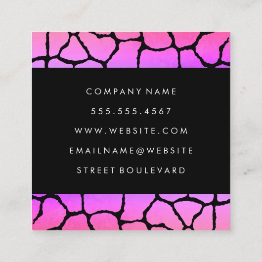 Farbenfrohe Muster Quadratische Visitenkarte (Rückseite)