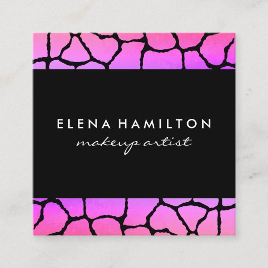 Farbenfrohe Muster Quadratische Visitenkarte (Vorderseite)