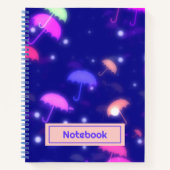 Farbenfrohe Muster Schirm Notebook Notizblock (Vorderseite)