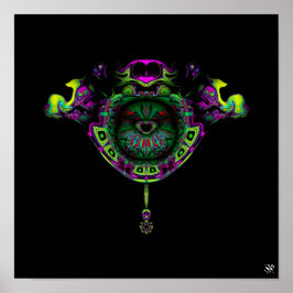 Farbenfrohe Muster (Vögel in einem Froschnest-Wapp Poster