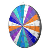 Farbenfrohe Muster von Funky Sun Stripes Dartscheibe (Vorderseite rechts)