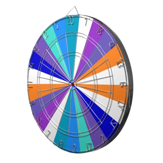 Farbenfrohe Muster von Funky Sun Stripes Dartscheibe (Vorderseite rechts)