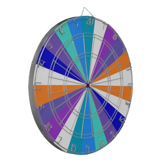 Farbenfrohe Muster von Funky Sun Stripes Dartscheibe (Vorderseite Links)