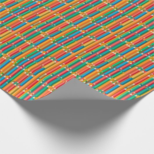 Farbenfrohe Muster von hellen Stiften Geschenkpapier (Ecke)