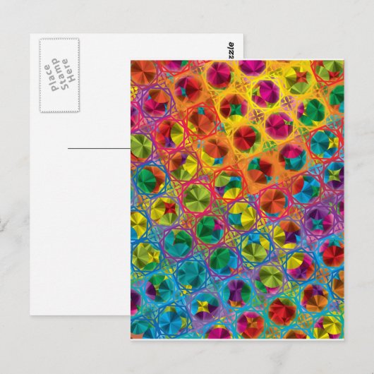 Farbenfrohe Mustererstellung "Sinbads Schatz" Postkarte (Vorne/Hinten)