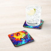 Farbenfrohe Musterexplosion Getränkeuntersetzer (Rechte Seite)