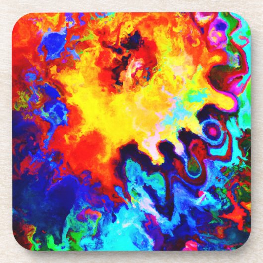 Farbenfrohe Musterexplosion Getränkeuntersetzer (Vorderseite)