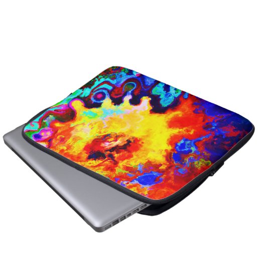 Farbenfrohe Musterexplosion Laptopschutzhülle (Vorne Knopf)