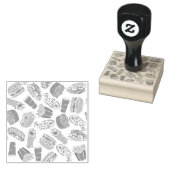 Farbenfrohe Musterillustrierung Schnelles Essen Gummistempel (Stempel)