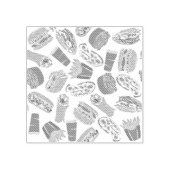Farbenfrohe Musterillustrierung Schnelles Essen Gummistempel (Prägung)
