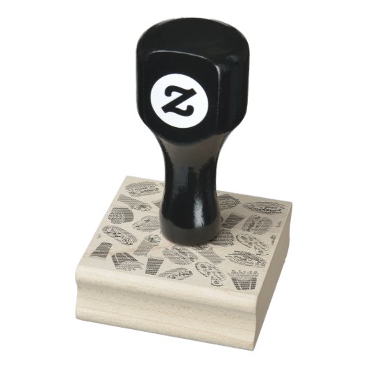 Farbenfrohe Musterillustrierung Schnelles Essen Gummistempel (Stempel)