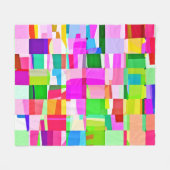 Farbenfrohe Musterkunst Fleecedecke (Vorderseite (Horizontal))