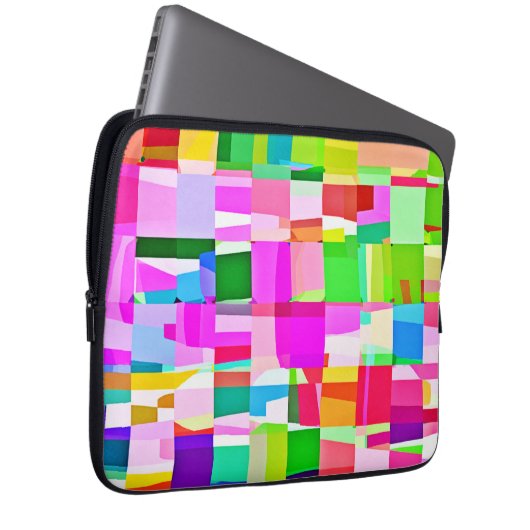 Farbenfrohe Musterkunst Laptopschutzhülle (Vorne Rechts)
