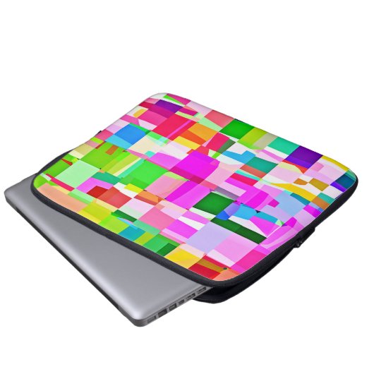 Farbenfrohe Musterkunst Laptopschutzhülle (Vorne Knopf)