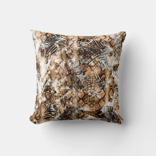 Farbenfrohe Musterstudie, Leopard, Zebra, Camoufla Kissen