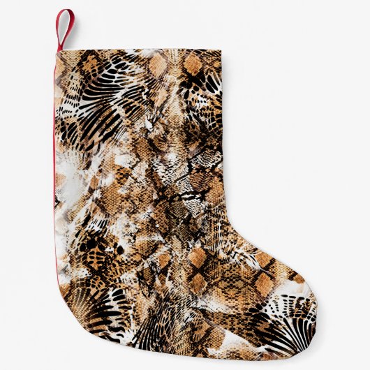 Farbenfrohe Musterstudie, Leopard, Zebra, Camoufla Kleiner Weihnachtsstrumpf (Vorderseite)