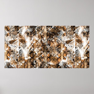 Farbenfrohe Musterstudie, Leopard, Zebra, Camoufla Poster