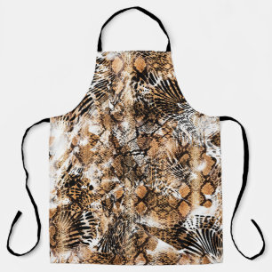 Farbenfrohe Musterstudie, Leopard, Zebra, Camoufla Schürze