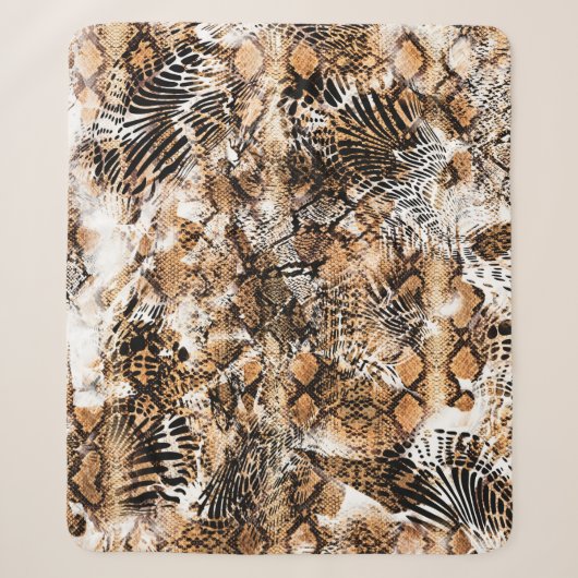 Farbenfrohe Musterstudie, Leopard, Zebra, Camoufla Sherpadecke (Vorderseite)