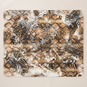 Farbenfrohe Musterstudie, Leopard, Zebra, Camoufla Sherpadecke (Vorderseite (Horizontal))