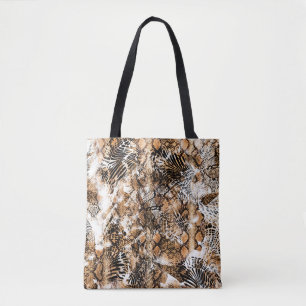Farbenfrohe Musterstudie, Leopard, Zebra, Camoufla Tasche