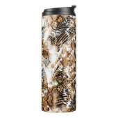 Farbenfrohe Musterstudie, Leopard, Zebra, Camoufla Thermosbecher (Nach links gedreht)