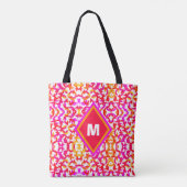 Farbenfrohe Mustertasche mit dem Text Awesome Tasche (Rückseite)