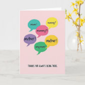 Farbenfrohe Mutter Dankeskarte Karte (Gelbe Blume)