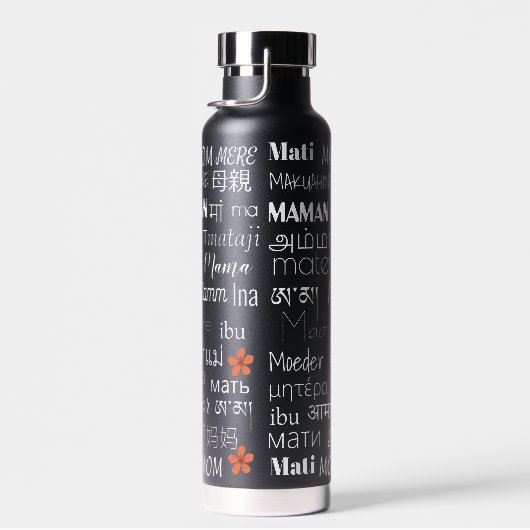 Farbenfrohe Mutter in verschiedenen Sprachen schwa Trinkflasche (Rechts)
