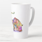 Farbenfrohe Mutter und Baby Elephant Latte Tasse (Rechte Ecke)