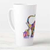 Farbenfrohe Mutter und Baby Elephant Latte Tasse (Linke Ecke)