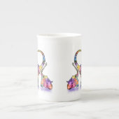 Farbenfrohe Mutter und Baby Elephant Tasse (Vorderseite)