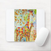 Farbenfrohe Mutter und Baby Giraffen Mousepad (Mit Mouse)