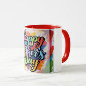 Farbenfrohe Muttertagsbrushstriche Tasse (VorderseiteRechts)