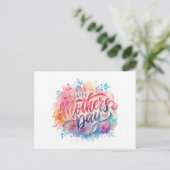 Farbenfrohe Muttertagskarte Feiertagspostkarte (Stehend Vorderseite)