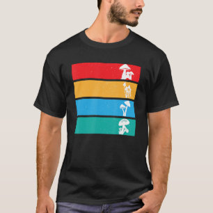 Farbenfrohe Mykologie Pilze Vintager Cottage-Kern T-Shirt