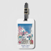 Farbenfrohe Mykonos Griechenland Personalisierter  Gepäckanhänger (Vorderseite Vertikal)