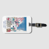 Farbenfrohe Mykonos Griechenland Personalisierter  Gepäckanhänger (Vorderseite (Horizontal))