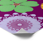 Farbenfrohe mystische Einhörnchen auf rosa violett Poster (Ecke)