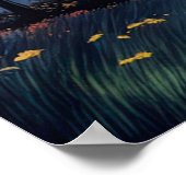 Farbenfrohe Nacht über Friedliche Wildnis Poster (Ecke)