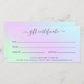 Farbenfrohe Nagelsalon Holographic Gift Certificat (Vorne/Hinten)