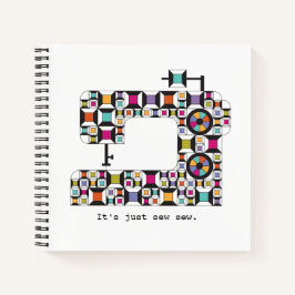 Farbenfrohe Nähmaschine Quilt-Muster-Notebook Notizblock