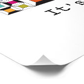 Farbenfrohe Nähmaschine Steppmuster Plakat Poster (Ecke)