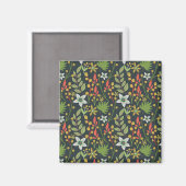 Farbenfrohe, nahtlose Blume mit Blumenmuster und v Magnet (Vorderseite/Rückseite)